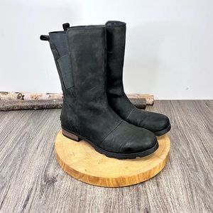 Sorel | Women's Black Emelie Waterproof Mid-Calf Riding Biker Boots Size 9.5
